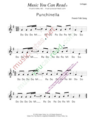 Click to Enlarge: "Punchinella" Solfeggio Format