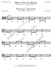 Click to Enlarge: "Raining! Raining!" Letter Names Format