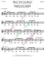 Click to Enlarge: "Riddle-Cum-Riddle" Solfeggio Format