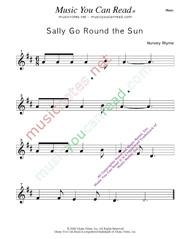 "Sally Go Round the Sun" Music Format