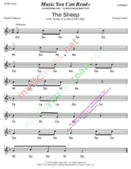 Click to Enlarge: "The Sheep" Solfeggio Format