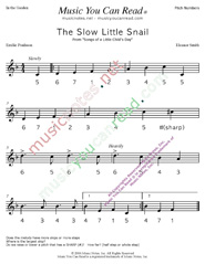 Click to Enlarge: "The Slow Little Snail" Pitch Number Format