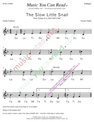 Click to Enlarge: "The Slow Little Snail" Solfeggio Format