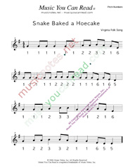 Click to Enlarge: "Snake Baked a Hoecake" Pitch Number Format