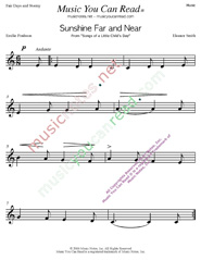 "Sunshine Far and Near" Music Format