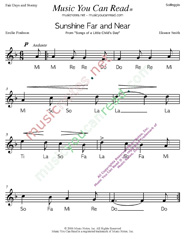 Click to Enlarge: "Sunshine Far and Near" Solfeggio Format