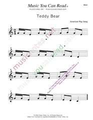 "Teddy Bear" Music Format