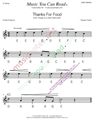 Click to Enlarge: "Thanks for Food" Letter Names Format