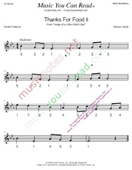 Click to Enlarge: "Thanks for Food #2" Pitch Number Format