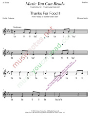 Click to Enlarge: "Thanks for Food #2" Rhythm Format