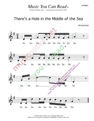 Click to Enlarge: "There's a Hole in the Middle of the Sea" Solfeggio Format
