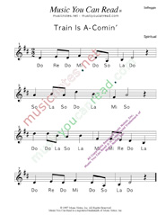 Click to Enlarge: "Train is A-Comin'" Solfeggio Format