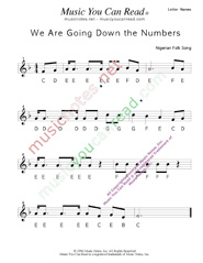 Click to Enlarge: "We Are Going Down the Numbers" Letter Names Format