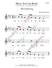 Click to Enlarge: "Wondering" Rhythm Format