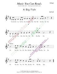 Click to Enlarge: "A Big Fish" Solfeggio Format