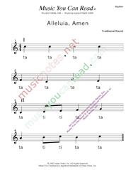 Click to Enlarge: "Alleluia, Amen" Rhythm Format