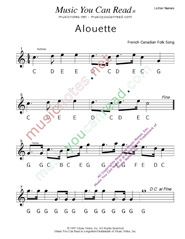 Click to Enlarge: "Alouette" Letter Names Format