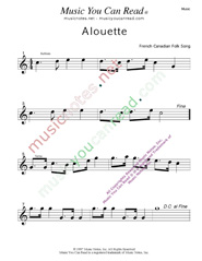 "Alouette" Music Format