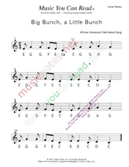 Click to Enlarge: "Big Bunch, A Little Bunch" Letter Names Format