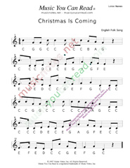 Click to Enlarge: "Christmas Is Coming" Letter Names Format