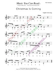 Click to Enlarge: "Christmas Is Coming" Pitch Number Format