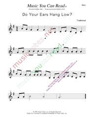 "Do Your Ears Hang Low?" Music Format