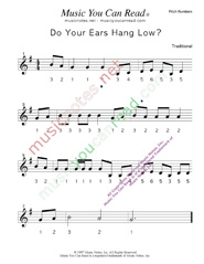 Click to Enlarge: "Do Your Ears Hang Low?" Pitch Number Format
