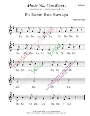 Click to Enlarge: "Eh Soom Boo Kawaya" Solfeggio Format