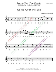 Click to Enlarge: "Going Over the Sea" Letter Names Format