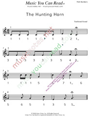 Click to Enlarge: "The Hunting Horn" Pitch Number Format