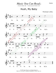 Click to Enlarge: "Hush My Baby" Rhythm Format
