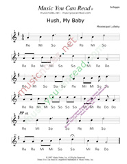 Click to Enlarge: "Hush My Baby" Solfeggio Format
