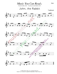 "John the Rabbit" Music Format
