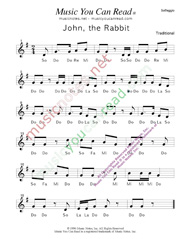 Click to Enlarge: "John the Rabbit" Solfeggio Format