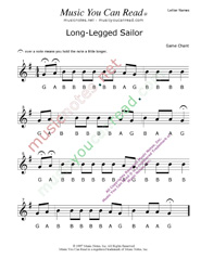 Click to Enlarge: "Long-Legged Sailor" Letter Names Format