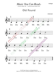 Click to Enlarge: "Old Round" Solfeggio Format