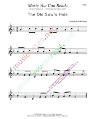 "The Old Sow's Hide" Music Format