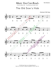 Click to Enlarge: "The Old Sow's Hide" Pitch Number Format