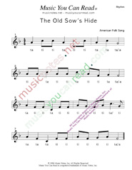 Click to Enlarge: "The Old Sow's Hide" Rhythm Format