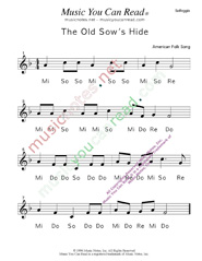 Click to Enlarge: "The Old Sow's Hide" Solfeggio Format