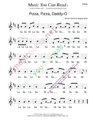Click to Enlarge: "Pizza, Pizza, Daddy-O" Solfeggio Format