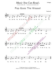 Click to Enlarge: "Pop Goes the Weasel" Solfeggio Format
