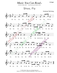 Click to Enlarge: "Shoo, Fly" Solfeggio Format