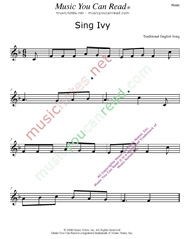 "Sing Ivy" Music Format