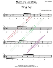 Click to Enlarge: "Sing Ivy" Pitch Number Format
