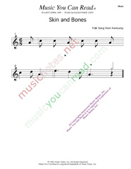 "Skin and Bones" Music Format