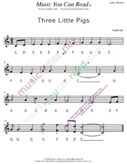 Click to Enlarge: "Three Little Pigs" Letter Names Format