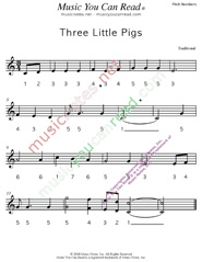 Click to Enlarge: "Three Little Pigs" Pitch Number Format