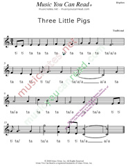 Click to Enlarge: "Three Little Pigs" Rhythm Format