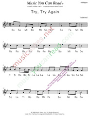 Click to Enlarge: "Try, Try Again" Solfeggio Format